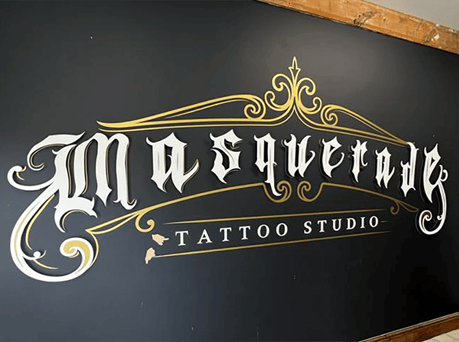 Tattoo studio acrylic signage design